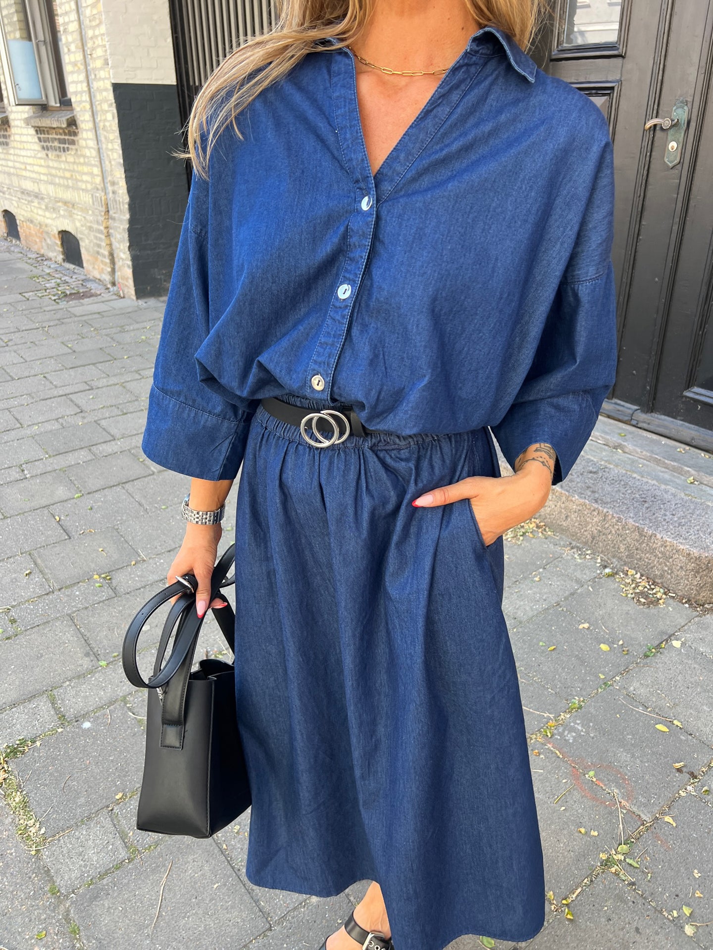 PGRIVER Denim 3/4 Shirt - Blå